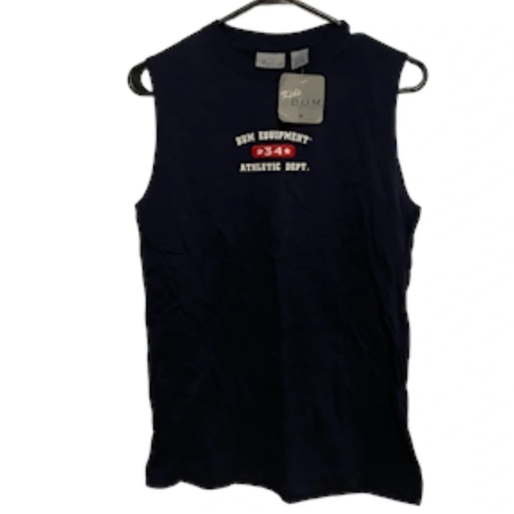 NWT Bum Equipment Navy Blue Sleeveless Tank Top Size 10/12 Large